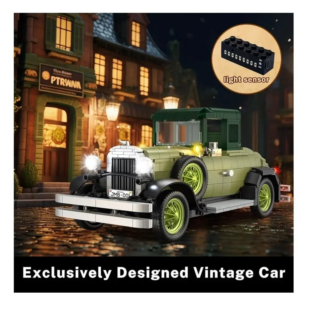JMBricklayer Vintage Cars Building Sets for Adults with Lights 50001 (C220)